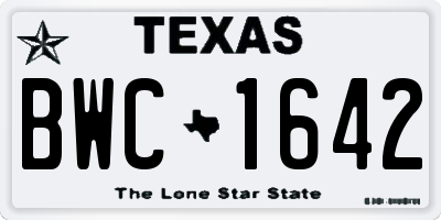 TX license plate BWC1642