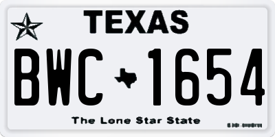 TX license plate BWC1654