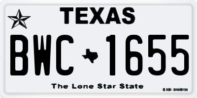 TX license plate BWC1655