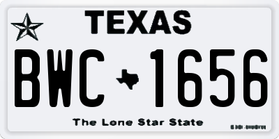 TX license plate BWC1656