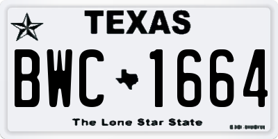 TX license plate BWC1664