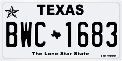TX license plate BWC1683