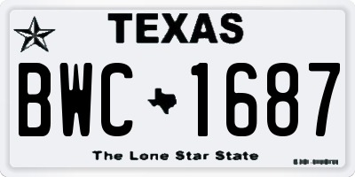 TX license plate BWC1687