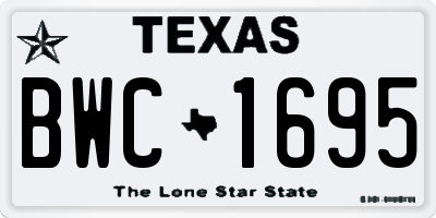 TX license plate BWC1695