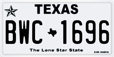 TX license plate BWC1696