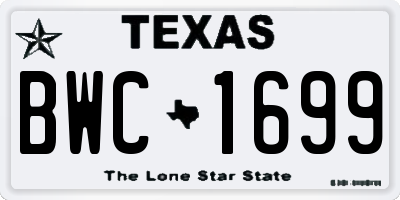 TX license plate BWC1699