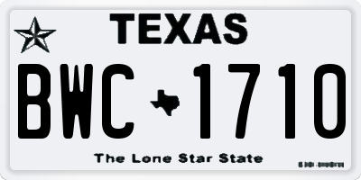 TX license plate BWC1710