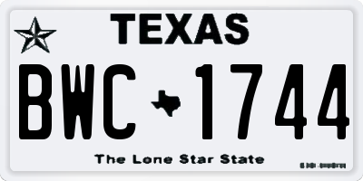 TX license plate BWC1744