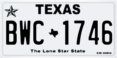 TX license plate BWC1746