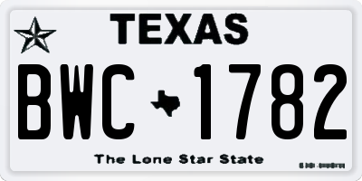 TX license plate BWC1782