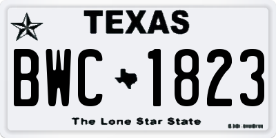 TX license plate BWC1823