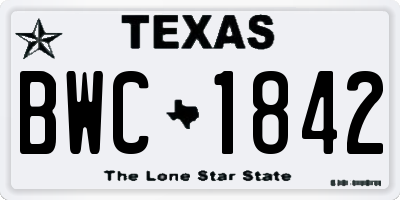 TX license plate BWC1842