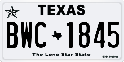 TX license plate BWC1845