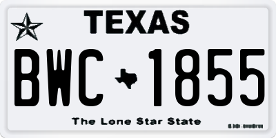 TX license plate BWC1855