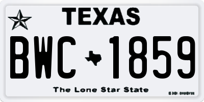 TX license plate BWC1859
