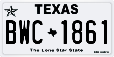 TX license plate BWC1861