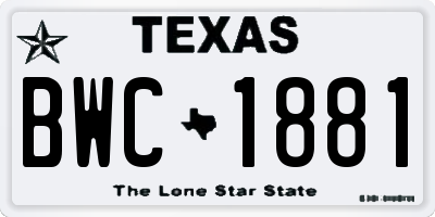 TX license plate BWC1881