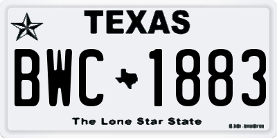 TX license plate BWC1883