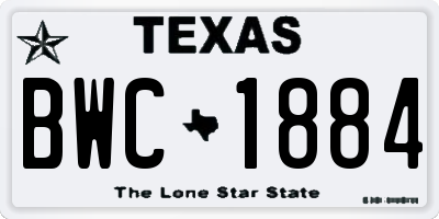 TX license plate BWC1884