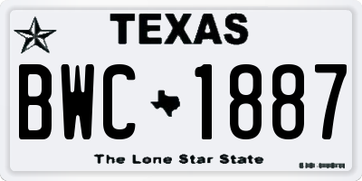 TX license plate BWC1887