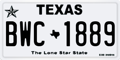 TX license plate BWC1889