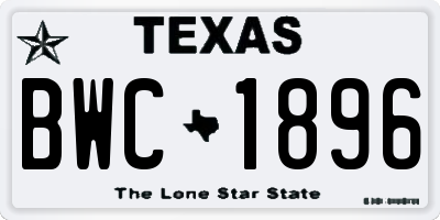 TX license plate BWC1896