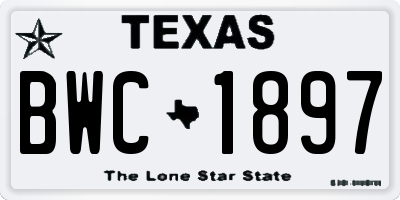 TX license plate BWC1897