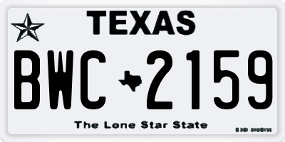 TX license plate BWC2159