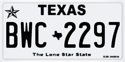 TX license plate BWC2297