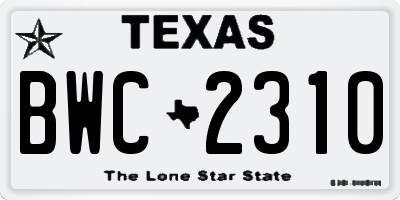 TX license plate BWC2310