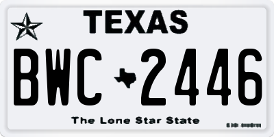 TX license plate BWC2446