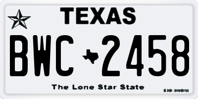 TX license plate BWC2458