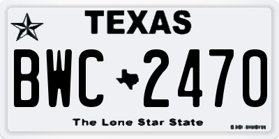 TX license plate BWC2470