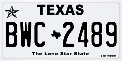 TX license plate BWC2489