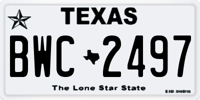 TX license plate BWC2497