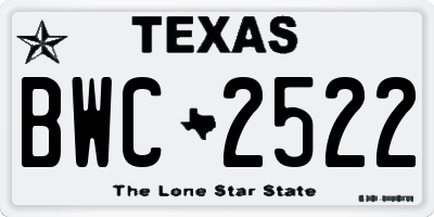 TX license plate BWC2522
