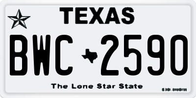 TX license plate BWC2590
