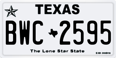 TX license plate BWC2595