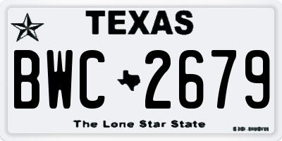 TX license plate BWC2679