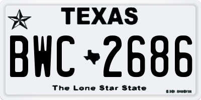 TX license plate BWC2686