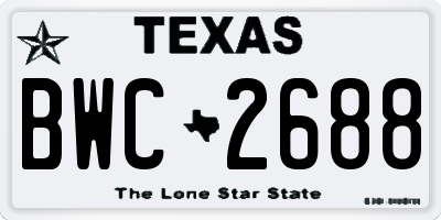 TX license plate BWC2688