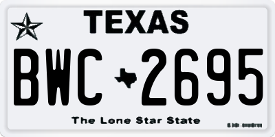 TX license plate BWC2695