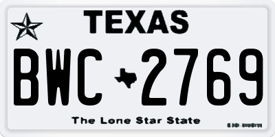 TX license plate BWC2769