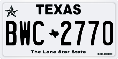 TX license plate BWC2770