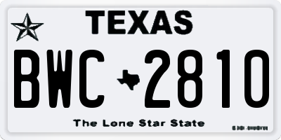 TX license plate BWC2810