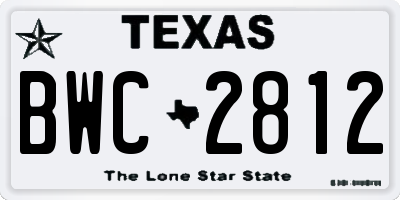 TX license plate BWC2812