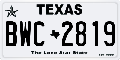 TX license plate BWC2819