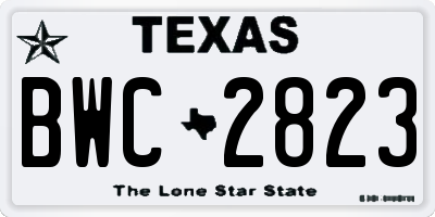 TX license plate BWC2823