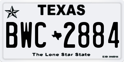 TX license plate BWC2884