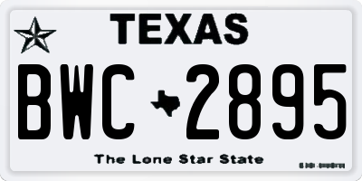 TX license plate BWC2895